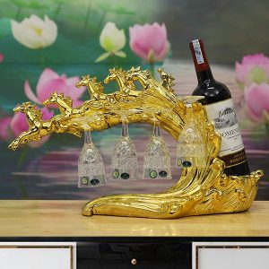 Kệ Rượu Vang "Mã Đáo Thành Công" Mạ Vàng KR058-A2