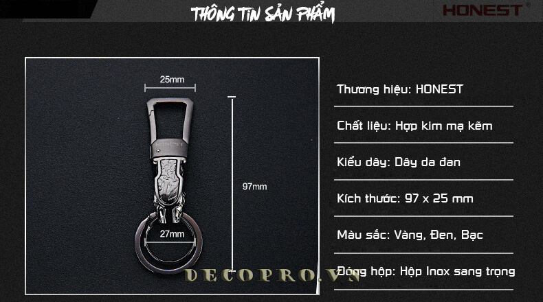 THÔNG TIN SẢN PHẨM MÓC CHÌA KHÓA HONEST