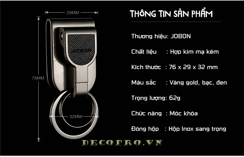 Thông tin sản phẩm Móc khóa ô tô Jobon MK018