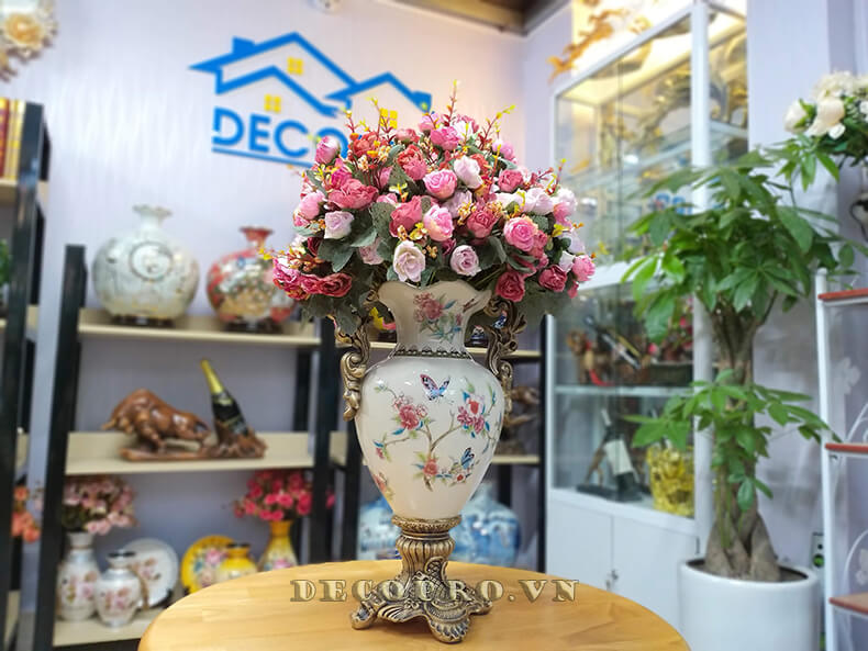 Bình hoa gốm sứ cao cấp men rạn tại Shop bán đồ trang trí nhà Decopro