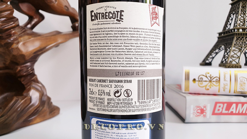 Đồ trang trí phòng khách Rvo8 – Giá treo ly rượu vang France Bordeaux L.e Entrecote Vdp