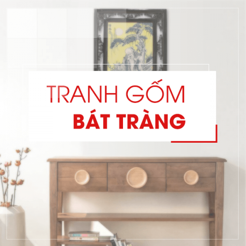 Trang trí tường phòng khách đẹp với tranh gốm sứ bát tràng