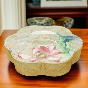 Khay Đựng Mứt Tết Hoa Sen Gốm Sứ QT037