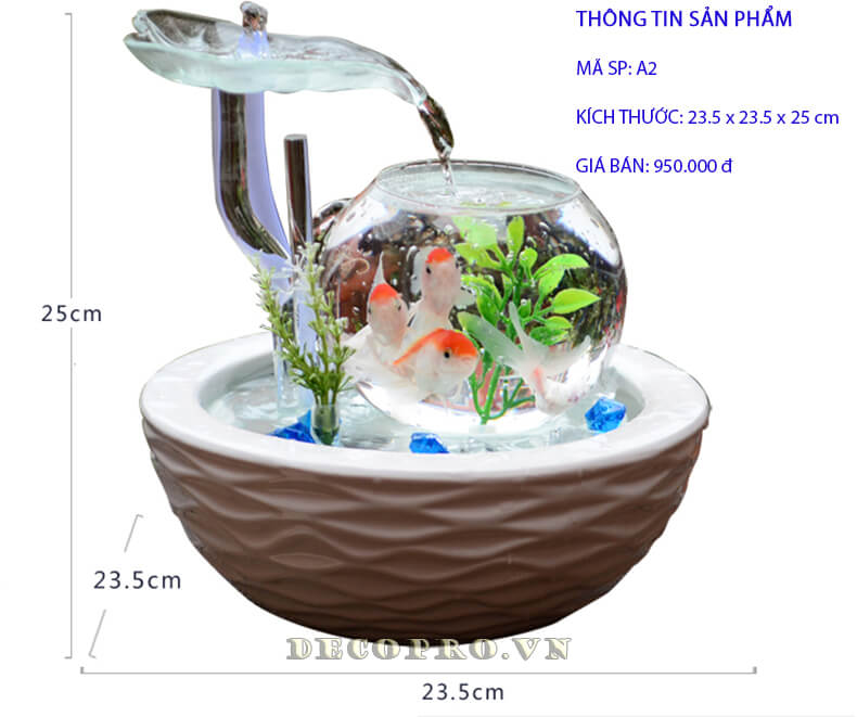 Bể cá tiểu cảnh để bàn mã A2 tại Shop bán đồ trang trí nhà cửa Decopro