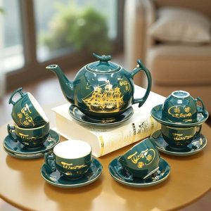 Bộ ấm trà Bát Tràng Thuận Buồm Xuôi Gió BAT115