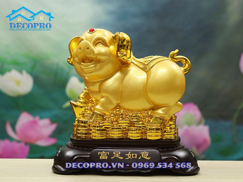 Tượng heo vàng tại Shop bán đồ trang trí nhà phong thủy Decopro.vn