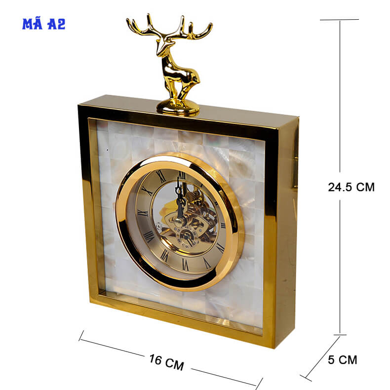 Kích thước đồng hồ ngọc trai hình chú hươu vàng