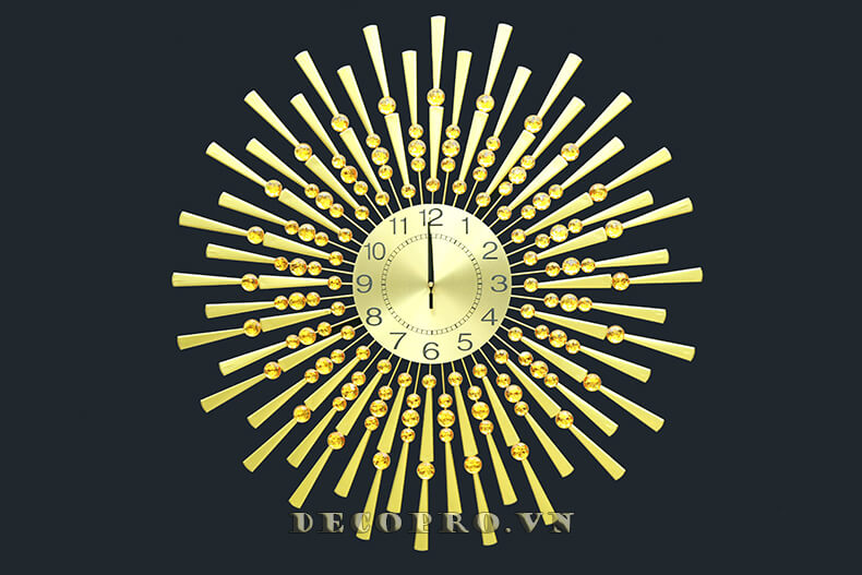 Đồng hồ treo tường trang trí hình hoa mặt trời – Đồng hồ tặng tân gia ý nghĩa soi sáng sự nghiệp, truyền năng lượng bứt phá