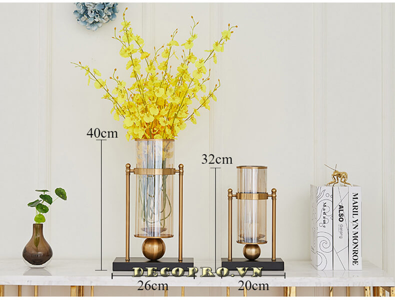 Set bình hoa thủy tinh cao cấp - đồ trang trí phòng ngủ giá rẻ tạo cảm giác mới mẻ cho không gian riêng tư của hai vợ chồng