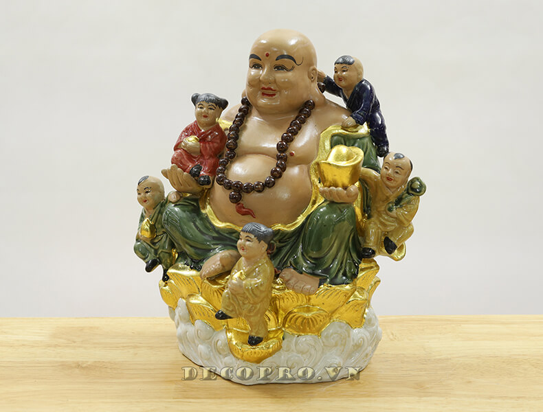 Tượng Phật Di Lặc Ngũ Phúc làm đồ trang trí nhà cửa, văn phòng công ty mang 5 nguồn hạnh phúc lớn nhất đời người