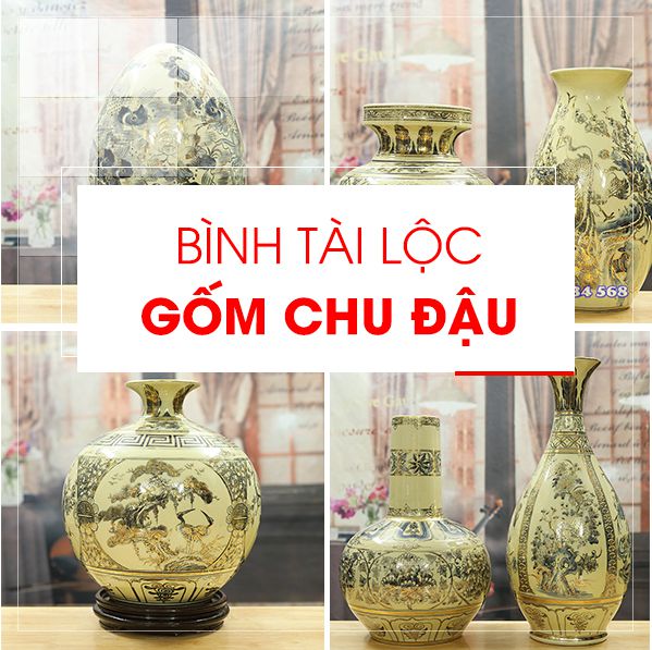 Bình hút tài lộc gốm Chu Đậu Hải Dương tại Shop Decopro.vn