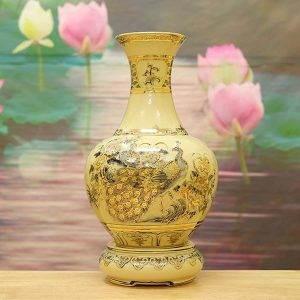 Bình Hoa Thuận Buồm Phú Quý Vẽ Vàng H35cm BG208-A2.2