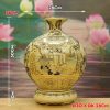 Bình Gốm Chu Đậu Vẽ Vàng Tứ Cảnh Hà Nội H25 - H35 BG230 - ma-a2