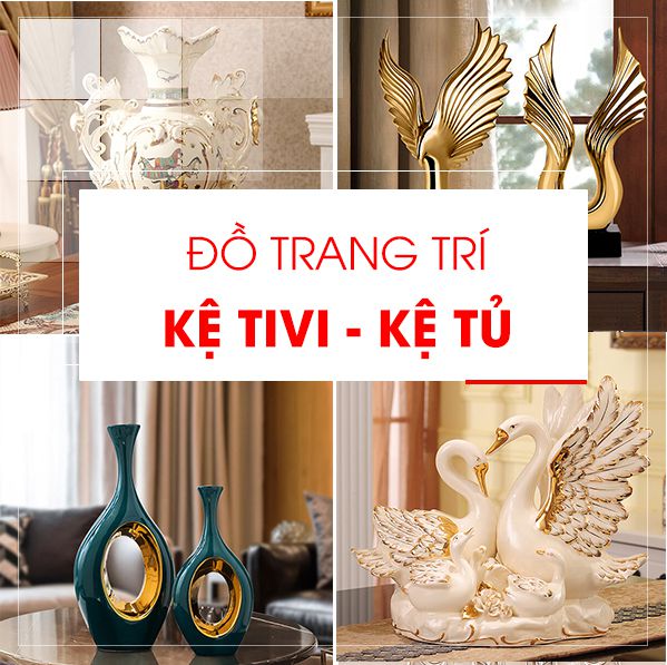 Đồ trang trí kệ tivi phòng khách
