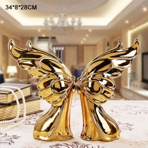 Đồ Decor Cánh Bướm Gốm Sứ Mạ Vàng KS021 A2