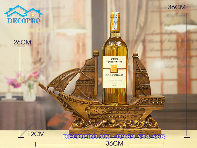 Kệ rượu vang thuyền buồm - quà tặng kỷ niệm ngày cưới ý nghĩa cho ông xã