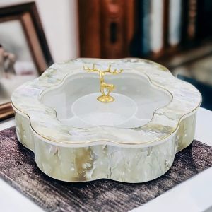 Khay Đựng Mứt Tết Gốm Sứ Ngọc Trai QT039