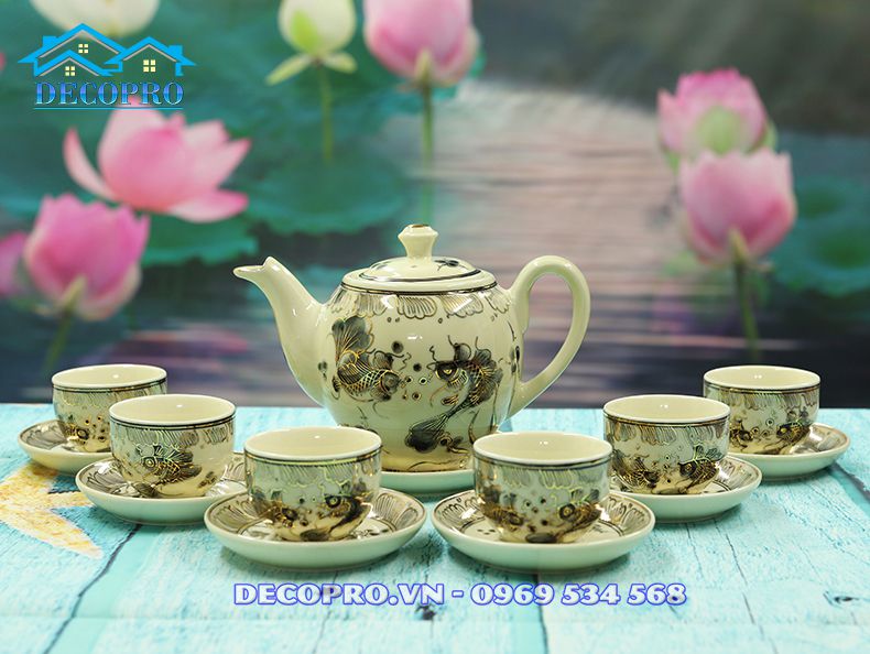 Bộ ấm chén trà Chu Đậu thích hợp làm đồ trang trí nhà, quà tặng doanh nghiệp, quà tặng sếp về hưu