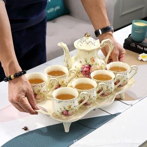 Bộ ấm trà cao cấp Sứ Xương Hoa Mẫu Đơn BAT009