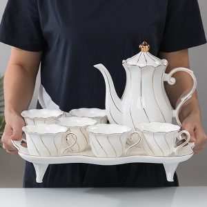 Bộ ấm trà cao cấp Sóng vàng Châu Âu BAT010