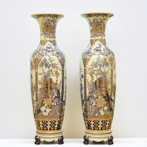 Lục Bình Bát Tràng 1m2 Tứ Cảnh Vẽ Kỹ Vàng 24k