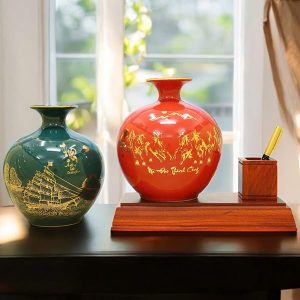 Khay Đựng Bút Bình Tài Lộc In Vàng 24k BG002-X