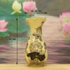 Lọ Hoa Bàn Thờ Gốm Chu Đậu Vẽ Vàng 24k DTK112 - ma-a1