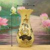 Lọ Hoa Bàn Thờ Gốm Chu Đậu Vẽ Vàng 24k DTK112 - ma-a2
