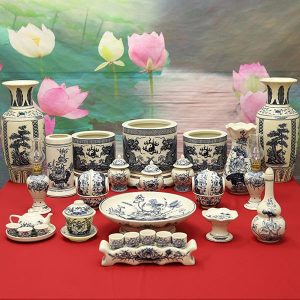 Đồ Thờ Gia Tiên Gốm Chu Đậu Truyền Thống Ban 1m75 DTK3.4