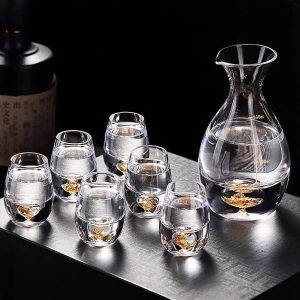 Bộ ly rượu pha lê đúc vàng