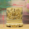 Bát Hương Hoa Sen Gốm Chu Đậu Vẽ Vàng 24k DTK101-B - ma-3