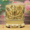 Bát Hương Hoa Sen Gốm Chu Đậu Vẽ Vàng 24k DTK101-B - ma-5