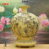 Bình gốm Chu Đậu Vẽ Vàng Cá Chép Hoá Rồng BG261 - ma-a2