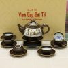 Bộ ấm trà Bát Tràng vẽ vàng 