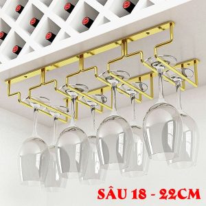 Giá treo ly quầy bar inox mạ vàng
