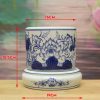 Bát Hương Hoa Sen Men Lam Bát Tràng Vẽ Tay DT901-B - ma-a2