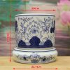 Bát Hương Hoa Sen Men Lam Bát Tràng Vẽ Tay DT901-B - ma-4