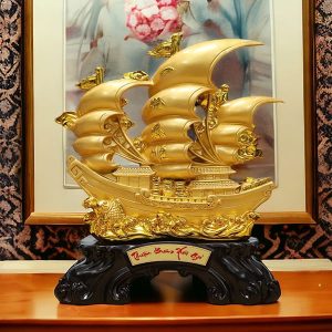 Tượng Thuận Buồm Xuôi Gió Mạ Vàng QT010