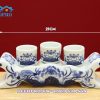 Kỷ Chén Nước Thờ Bát Tràng Men Lam Vẽ Tay DT904 - ma-a1
