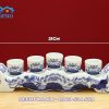 Kỷ Chén Nước Thờ Bát Tràng Men Lam Vẽ Tay DT904 - ma-a2