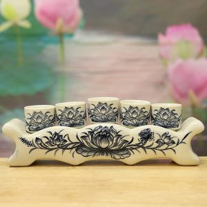 Kỷ Chén Nước Thờ Gốm Chu Đậu Truyền Thống DTK304