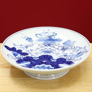 Mâm Bồng Bát Tràng Men Lam Vẽ Tay DT903