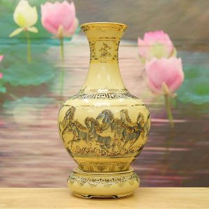Bình Hoa Gốm Chu Đậu Thuận Buồm - Mã Đáo H35 BG208-A2.3