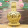 Bình Hoa Lam Gốm Chu Đậu Hải Dương Vẽ Vàng BG207 - ma-a2