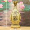 Bình Âm Dương Gốm Chu Đậu Vẽ Vàng H50cm BGCD3 - ma-a2