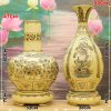 Bình Âm Dương Gốm Chu Đậu Vẽ Vàng H50cm BGCD3 - ma-3