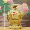 Bình gốm Chu Đậu vẽ vàng Tứ Cảnh chữ Lộc BG219-A2 - ma-a1