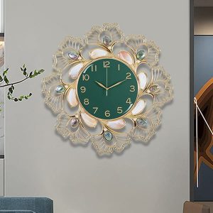 Đồng hồ treo tường cao cấp Hoa Ngọc Trai đính đá DH012