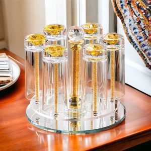 Bộ Giá úp ly cốc Pha lê để bàn cao cấp GUC006