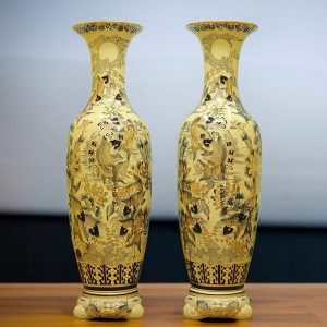 Lục Bình Chu Đậu 1m4 Cá Chép Vẽ Vàng 24k